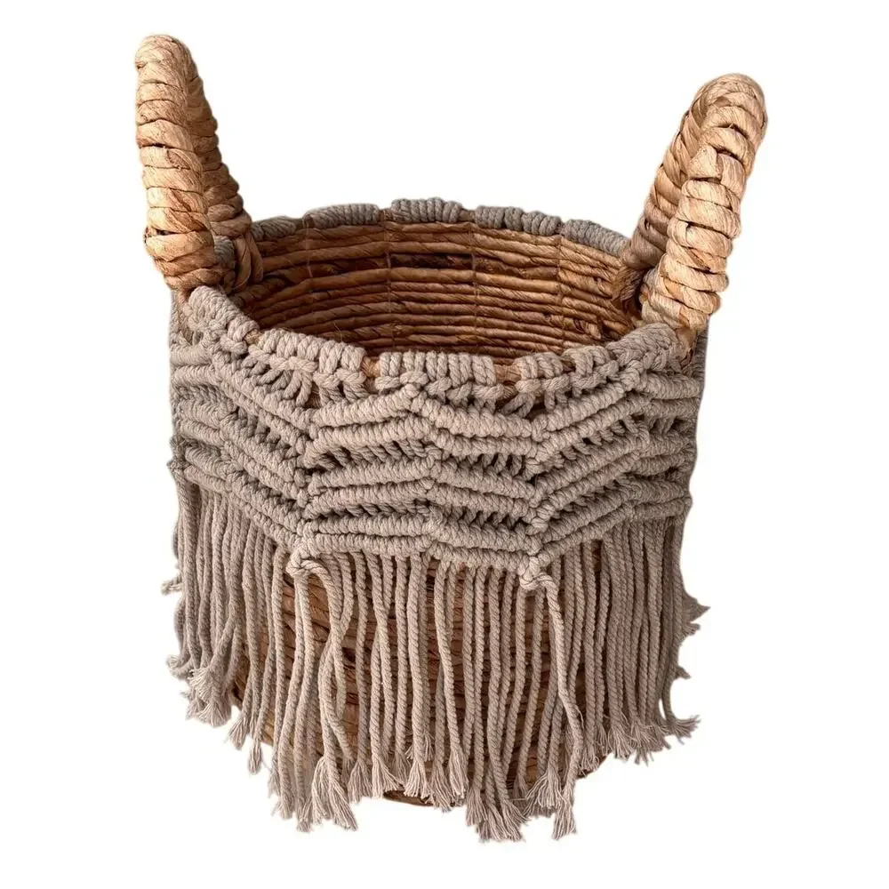 Macrama Woven Banana Basket with Handles
